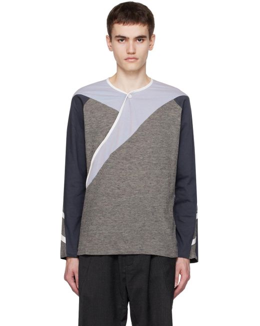 Kiko Kostadinov Black Gray Remus Long Sleeve T-shirt for men