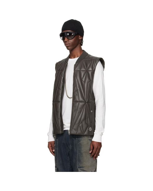 Rick Owens Black Moncler + Geocamo Flight Vest for men