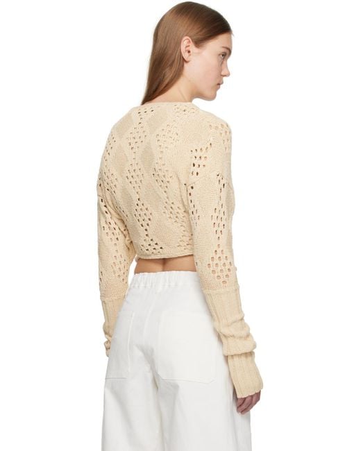 OPEN YY Natural Argyle Cardigan