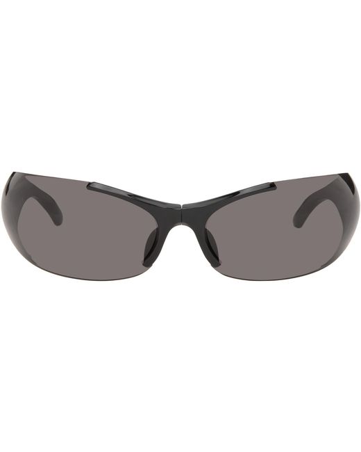 Balenciaga Black Afterhour Oval Sunglasses for men