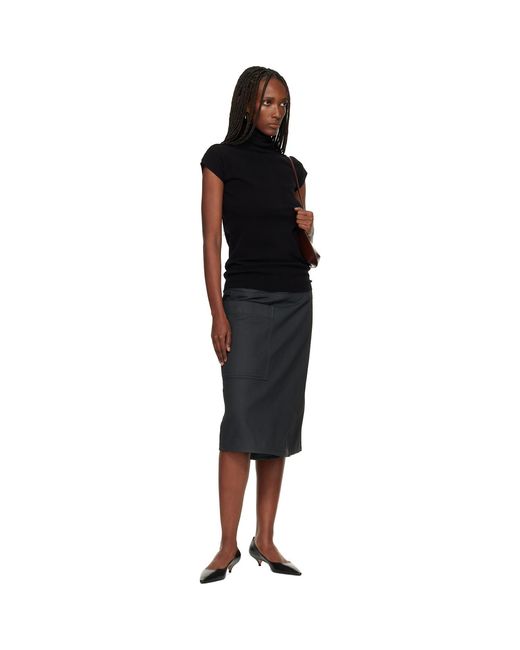 Issey Miyake Black October Cotton Baguette Turtleneck
