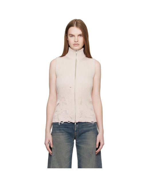 MM6 by Maison Margiela Black Amended Optical Ribs Vest
