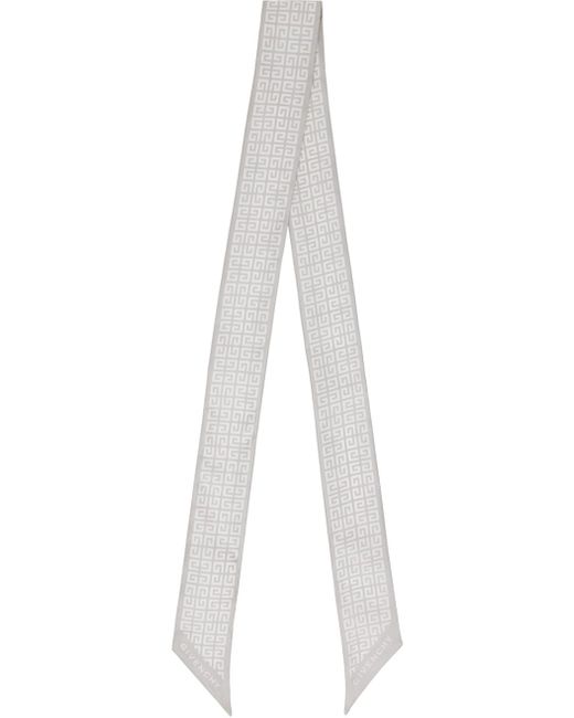 Écharpe de style bandeau grise en soie à motif 4g Givenchy en coloris Black
