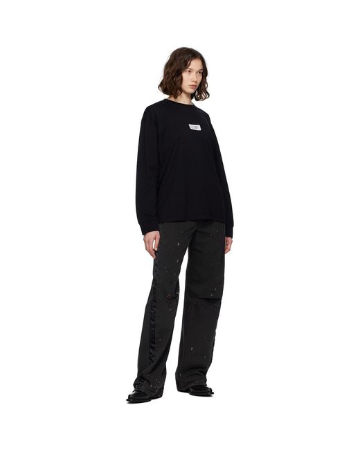 MM6 by Maison Margiela Black Cotton T-Shirt