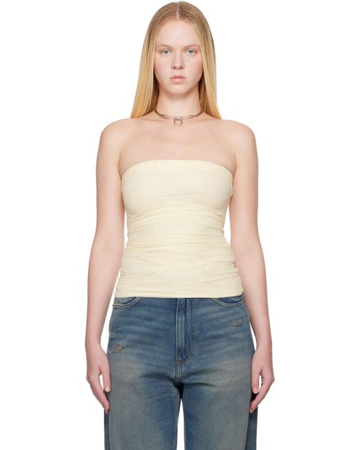 MM6 by Maison Martin Margiela Blue Off- Mesh Tube Top