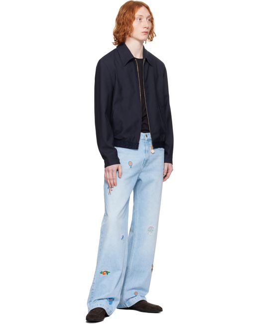 メンズ Casablanca ネイビー Sports Tailoring ウール ジャケット Blue