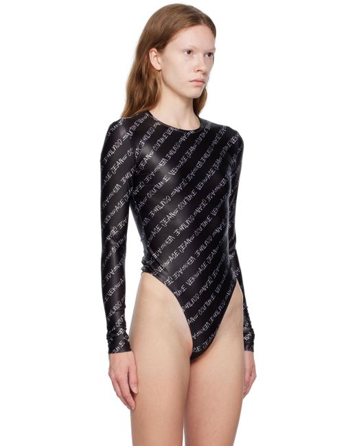 Versace Black Printed Bodysuit