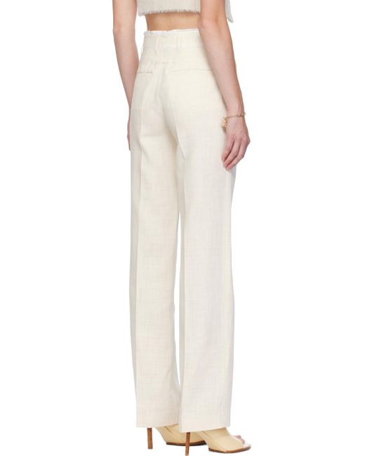 Jacquemus Le Chouchouコレクション オフホワイト Le Pantalon Ficelle トラウザーズ White