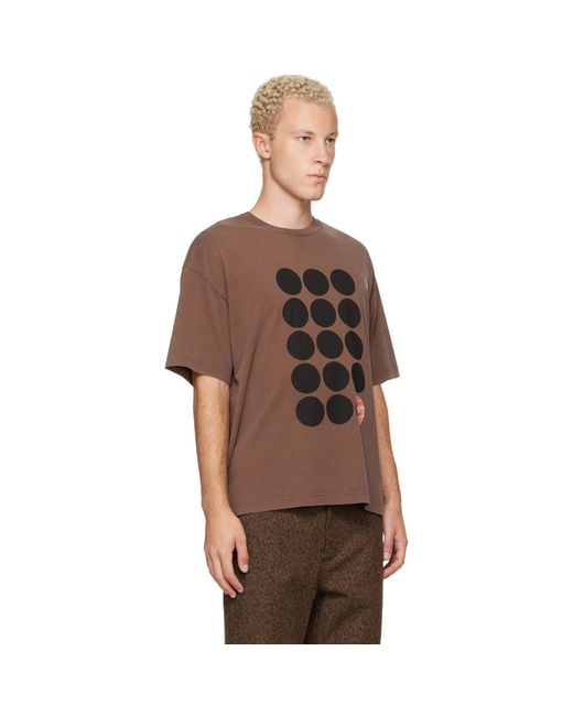 Marni Brown Printed-Logo T-Shirt for men
