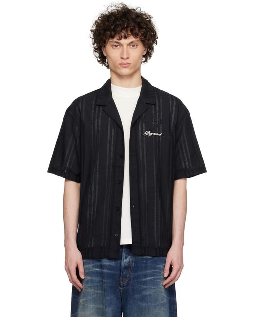 Represent Black Embroidered Bowling Shirt for men