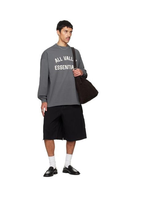 Fear Of God Gray Merch Long Sleeve T-Shirt for men
