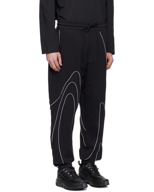 Y-3 Black Piped Track Pants for men