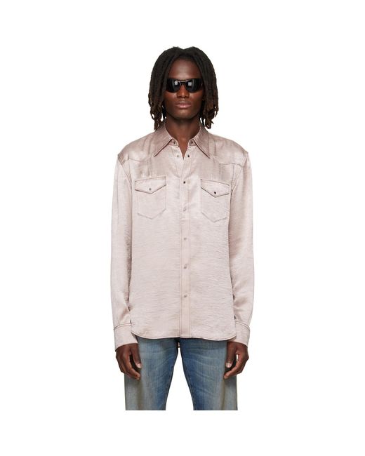 Acne Textured Satin Button-Up Shirt for men