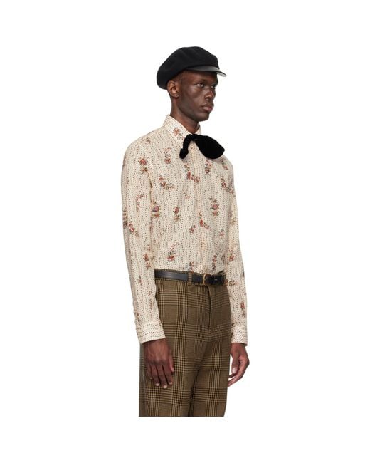 Valentino Natural Papier Floral Shirt for men