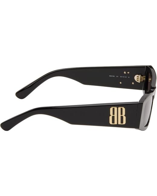 Balenciaga Black Nano Rectangle Af Sunglasses