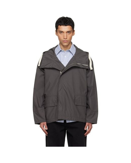 Nanamica Gray Hooded Deck Jacket for men