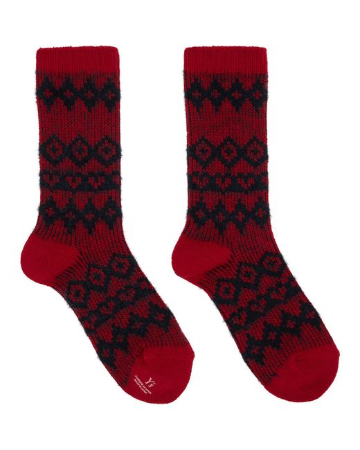 Y's Yohji Yamamoto Red Nordic Socks