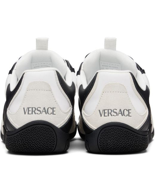 Versace Black Galaxia Leather Sneakers for men