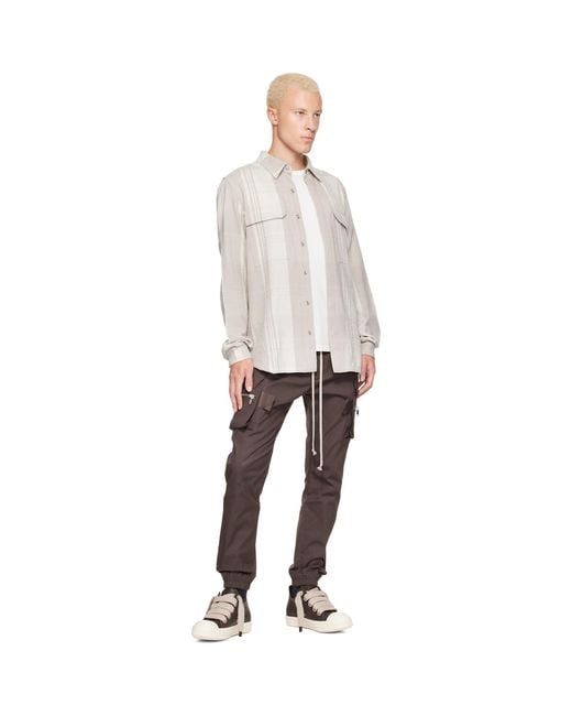Rick Owens White Tower Bleach Plaid Outershirt for men