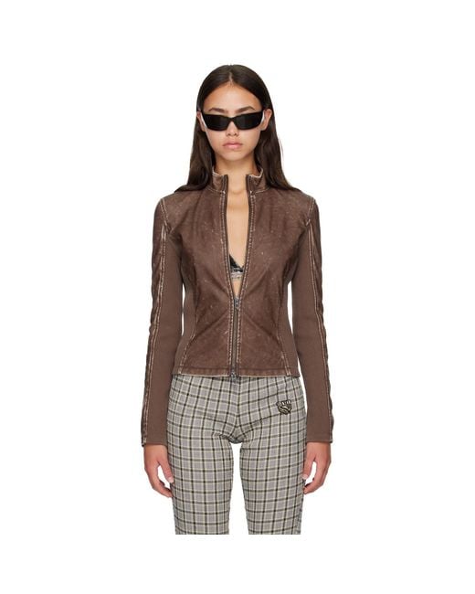 DIESEL Brown Biker Jacket