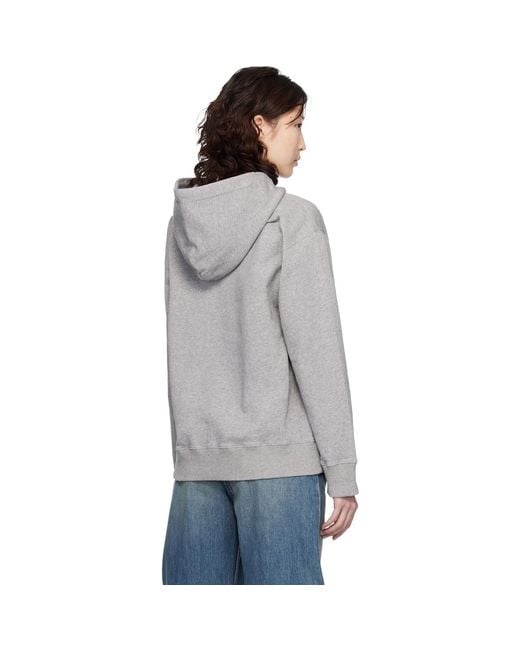 MM6 by Maison Margiela Gray Unbrushed Cotton Hoodie