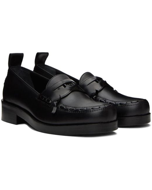 STEFAN COOKE Black Polished Leather Loafers for men