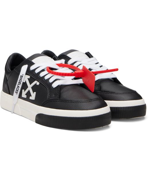 Off-White c/o Virgil Abloh Black Vulcanized Low Calf Sneakers for men