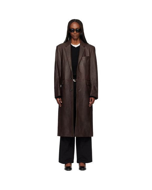 TONYWACK Black Naked Single Lamb Leather Coat