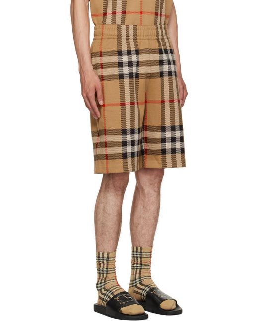Burberry Multicolor Beige Check Shorts for men