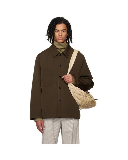 Lemaire Brown Wadded Facing Jacket for men