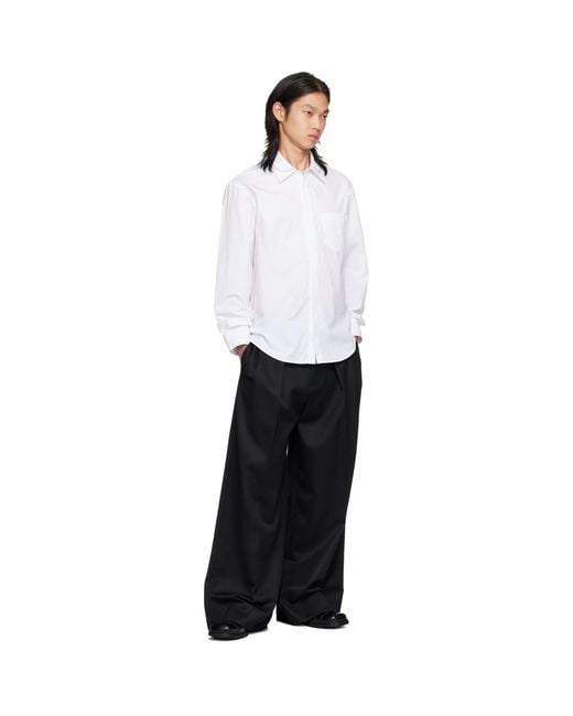 Simone Rocha White Beaded Classic Concealed Button Shirt for men
