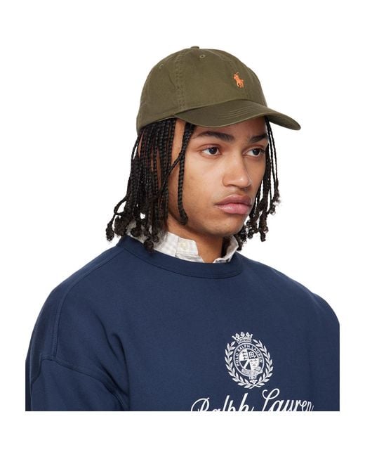 Polo Ralph Lauren Blue Khaki 'The Iconic' Cotton Chino Ball Cap for men