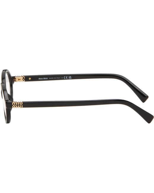 Miu Miu Black 'Breaking The Rules' Oval Glasses
