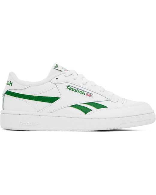 Reebok Black White & Green Club C Revenge Sneakers
