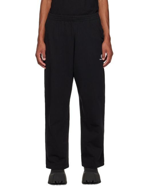 Balenciaga Black Embroidered Sweatpants for men