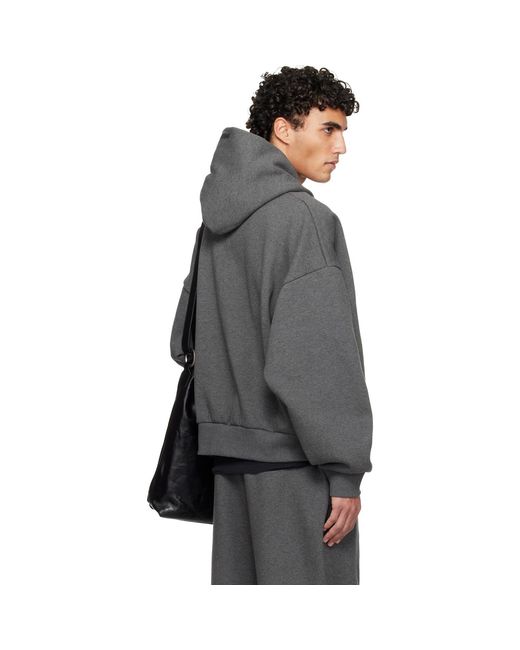 Fear Of God Gray Holiday Embossed 'Essentials' Classic Hoodie for men