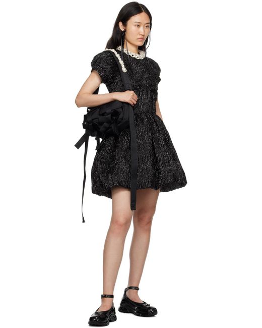 Simone Rocha Black Crystal-cut Midi Dress