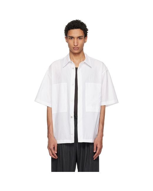 Wooyoungmi White Short Sleeve Cotton Shirt for men
