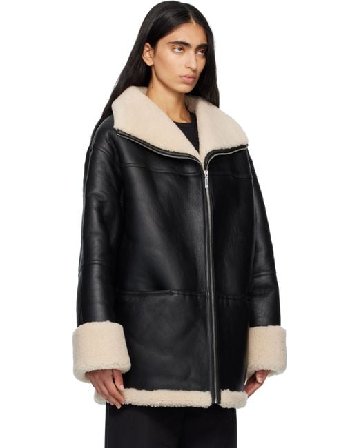 Totême  Black Signature Shearling Jacket