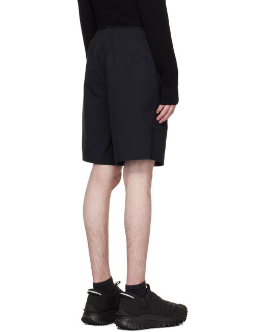 Moncler Black Perforated Shorts for men
