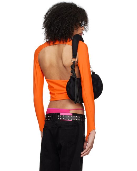 Columbia Orange Cutout Long Sleeve T-Shirt for men