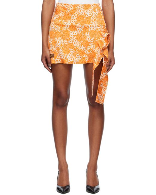 Commission Orange Snipped Miniskirt
