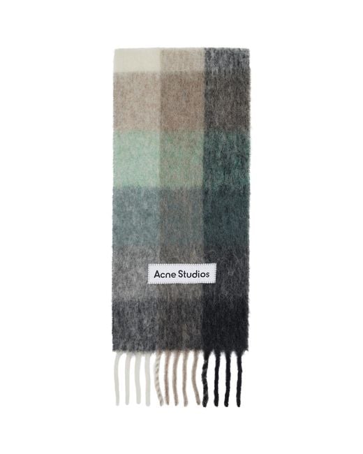 Acne Black Mohair Checked Scarf