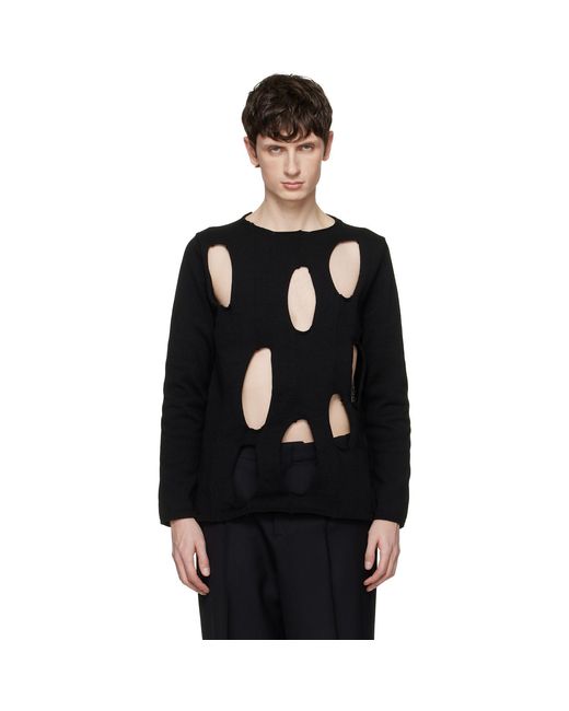 COMME DES GARÇON BLACK Black Cutout Sweater for men