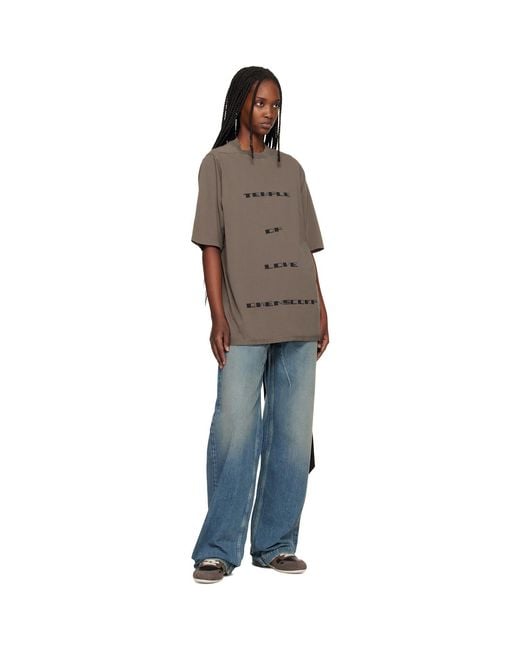 Rick Owens Brown Temple Jumbo S/S T-Shirt