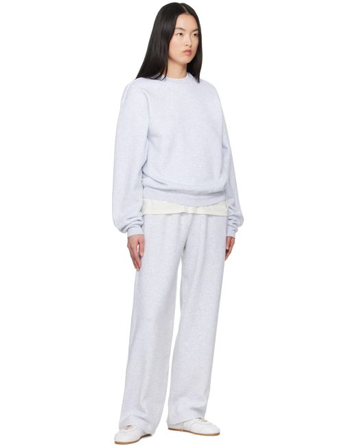 Skims White Cotton Fleece Classic Crewneck Sweatshirt