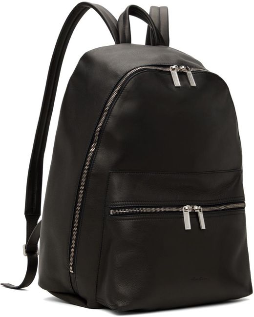 Rick Owens Black Porterville Leather Backpack for men