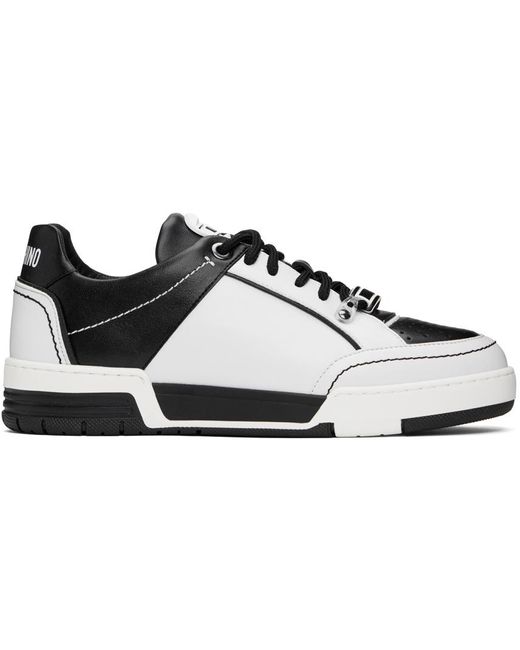 Moschino Black & White Streetball Sneakers for men
