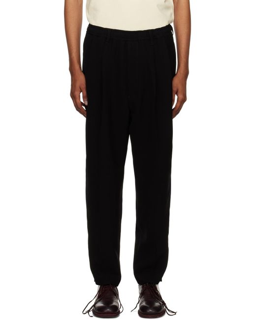 N. Hoolywood Black Pleated Trousers for men