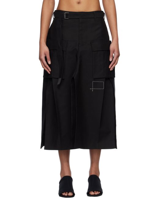 Jupe Midi Noire En Coton À Doublure En Satin Édition Wtaps Sacai en coloris Black